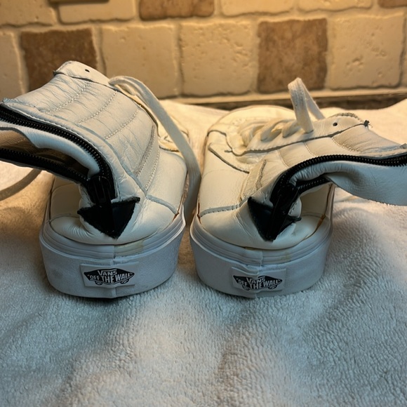 White Leather Vans (Size 11.5) - Picture 2 of 3